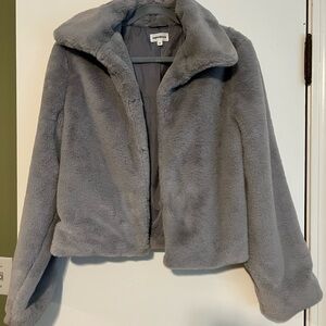 Revolve - Superdown Gray Teddy Jacket Luxurious Faux Fur